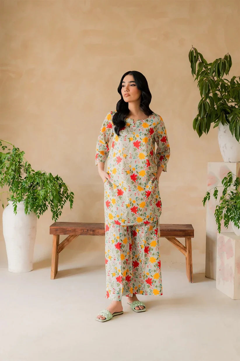 Leganz 2 PC Stitched Lawn  - 002