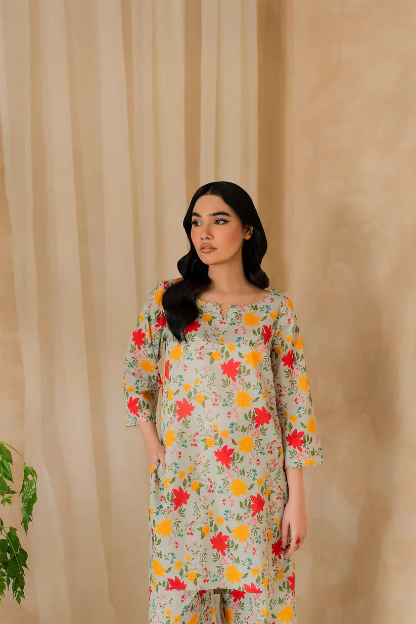 Leganz 2 PC Stitched Lawn  - 002