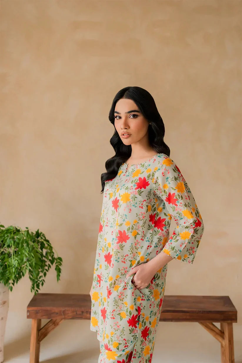 Leganz 2 PC Stitched Lawn  - 002