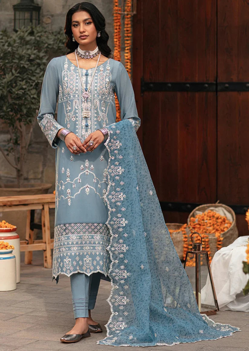 3PC EMBROIDERED LAWN STITCHED I UNSTITCHED LZ-023