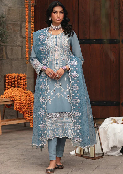 3PC EMBROIDERED LAWN STITCHED I UNSTITCHED LZ-023