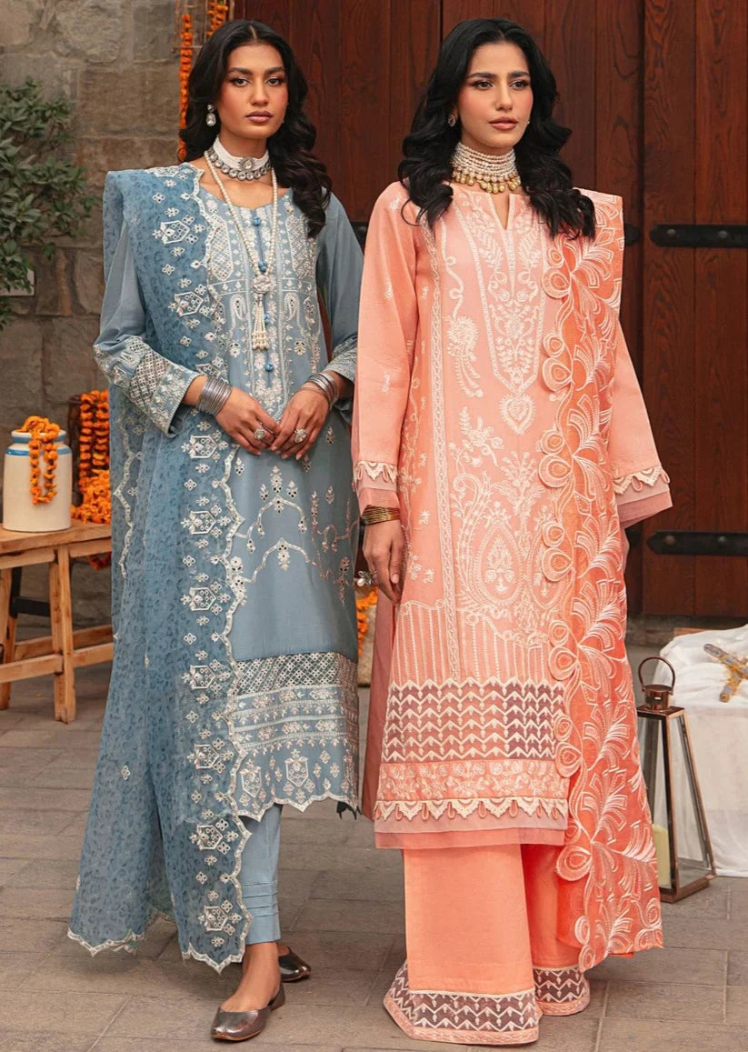 3PC EMBROIDERED LAWN STITCHED I UNSTITCHED LZ-023