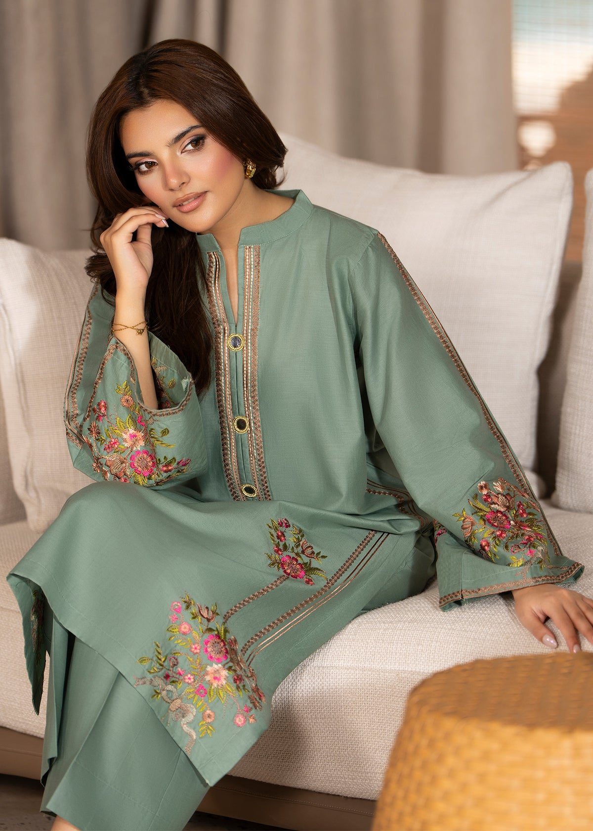 ELARA 2pc -  Luxury Embroidered Lawn