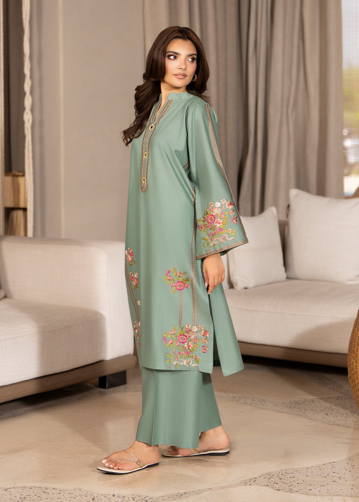 ELARA 2pc -  Luxury Embroidered Lawn