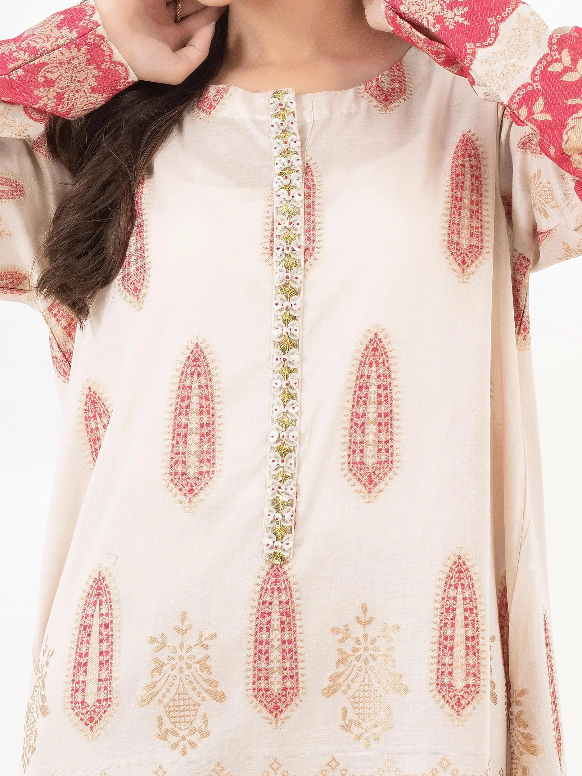 Jacquard Shirt-Embellished (Pret)