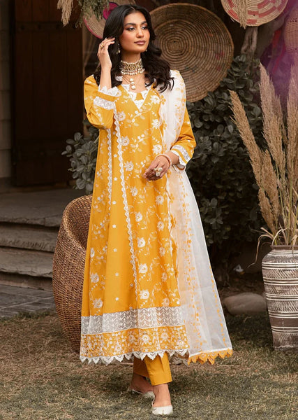 3PC EMBROIDERED LAWN STITCHED LZ-024